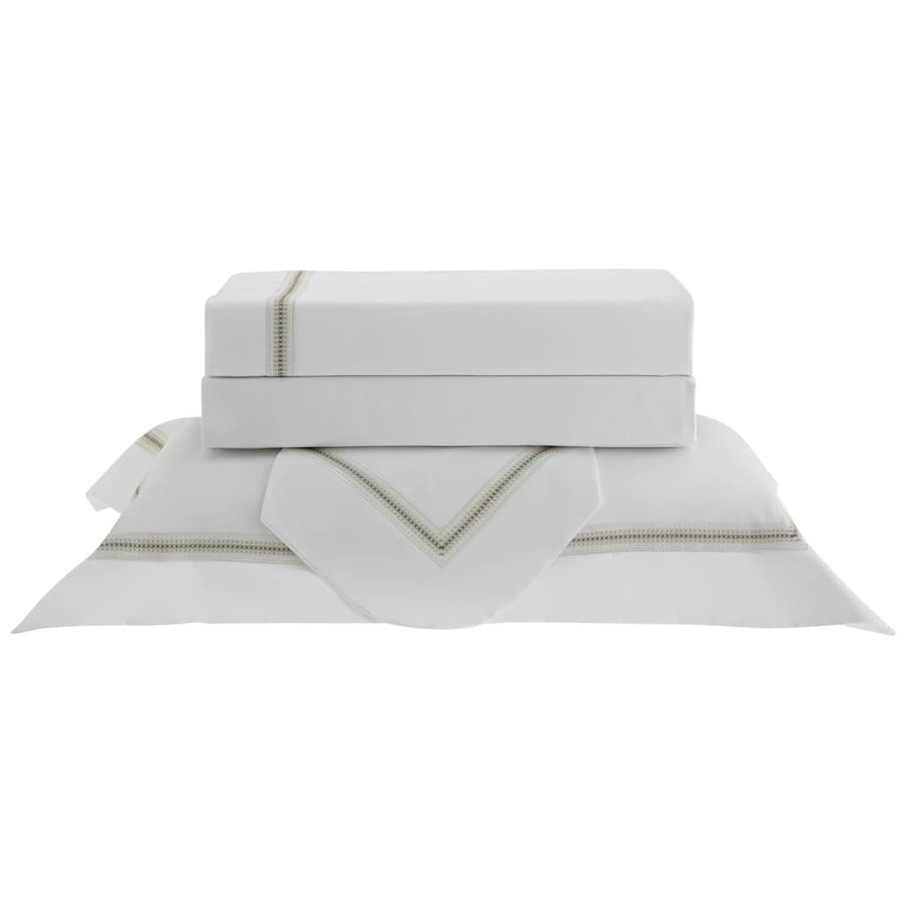 Jogo de Cama Lençol de Elástico Casal Bordado Macio Nuance 100% Algodão Egípcio 300 Fios Kacyumara