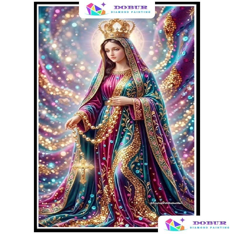 DOBUR | Conjunto De Pintura Diamante Nossa Senhora 5D DIY Redondo/Quadrado Tela De Perfuração Completa Com Número Artesa