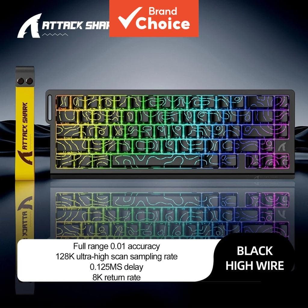 ATTACK SHARK X68 HE Teclado Mecânico Compacto De 68 Teclas RGB Para Jogos USB Com Fio Laptop De Mesa
