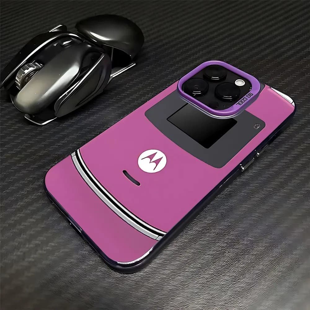 Capinha de Celular Estilo Celular Antigo Motorola Roxo, TPU Anti Impacto para iPhone Samsung  Motorola