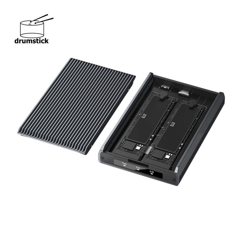 Gabinete SSD Dual Bay M . 2 NVMe 10 Gbps USB C Caixa De Disco Rígido Externo De Alumínio De Expansão De 16 Tb
