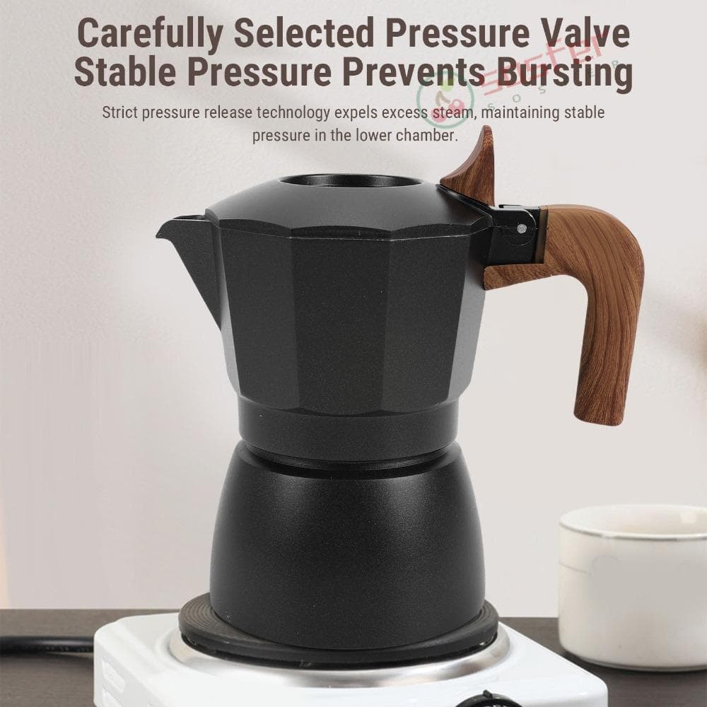 Máquina De Café Expresso Com Fogão , Capacidade De 2 Xícaras , Válvulas Duplas , Cafeteira , Extração De Alta Pressão