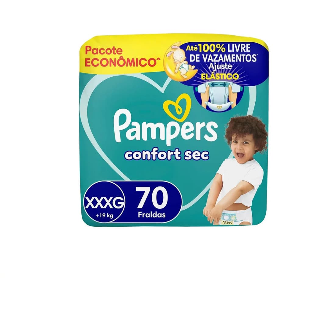 Fralda Infantil Pampers Confort Sec XXXG 70 unidades