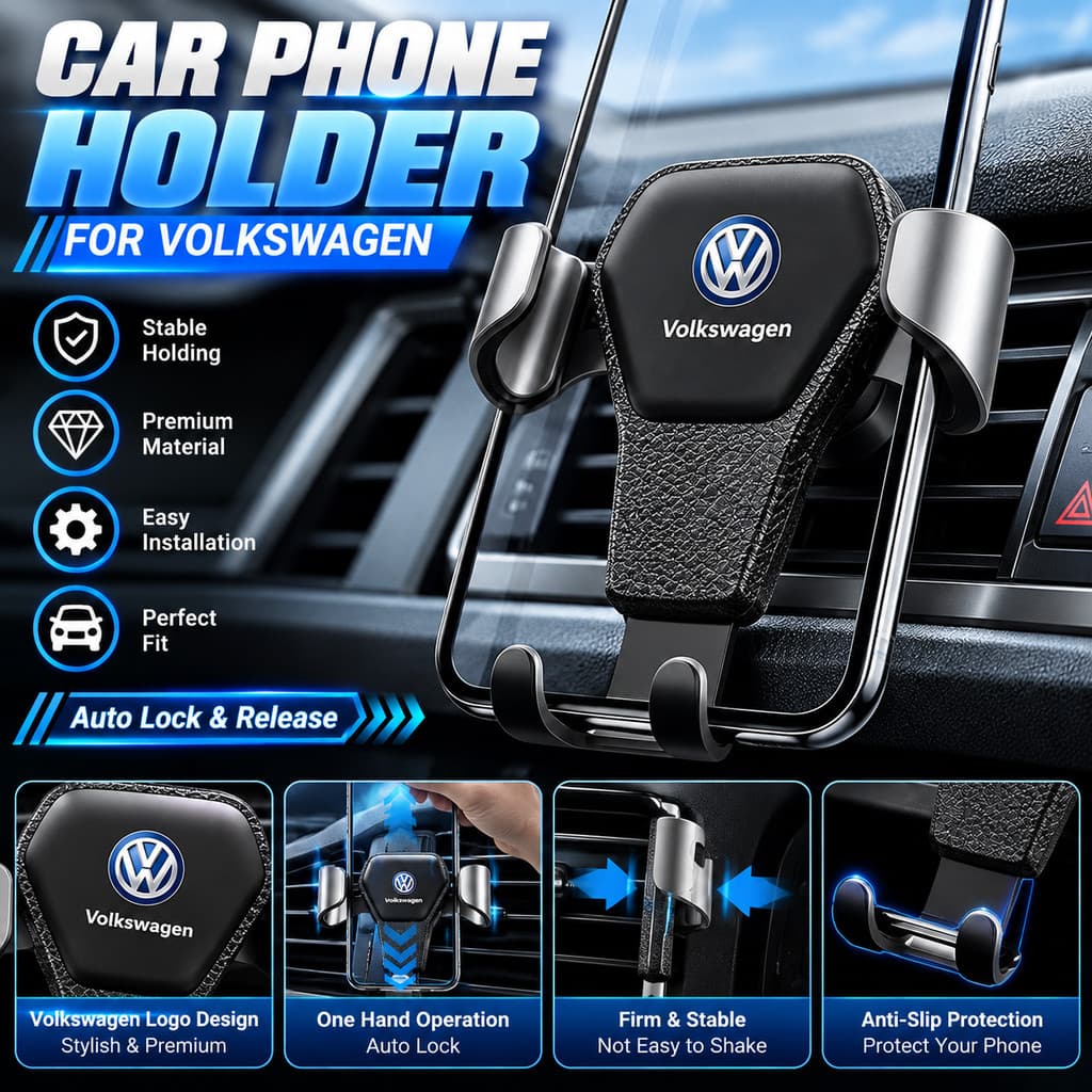Suporte De Telefone Para Ventilação De Ar Do Carro Bloqueio Automático VW Volkswagen Golf 5 6 7 8 GTI R Polo Passat Tigu