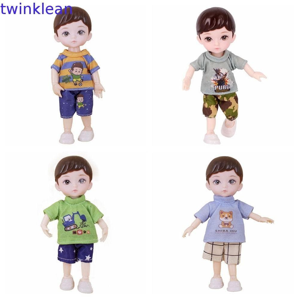 Boneca BJD De 16cm , 13 Bonecas Articuladas , Olhos Amarelos Azuis , Com Roupas Dobradiça Articulada Móvel