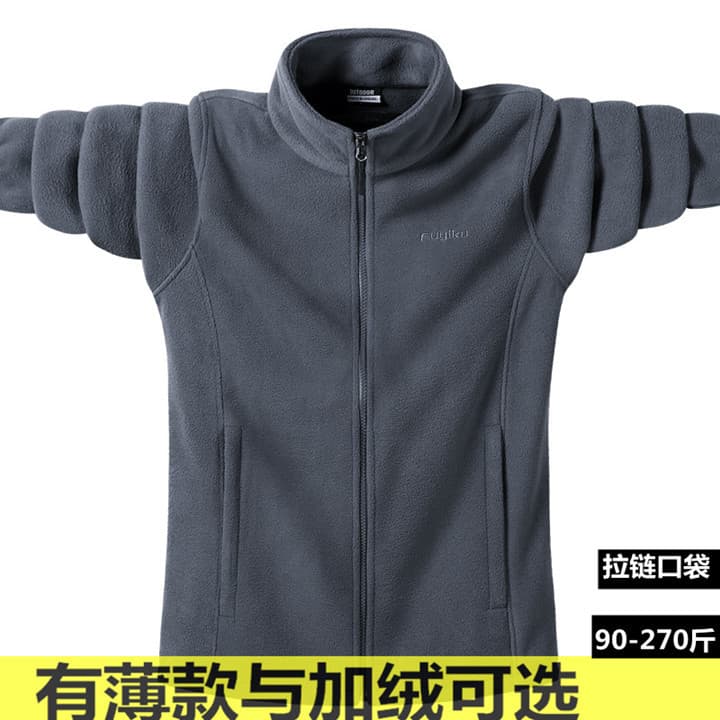 Jaqueta de lã Granular masculina outono jaqueta superior fino moletom masculino velo jaqueta forro de lã