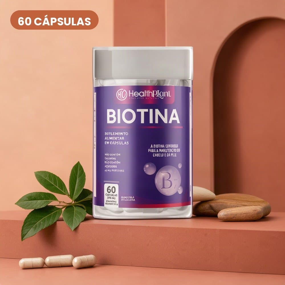 Suplemento Alimentar Biotina Vitamina B7 e Vitamina H em Cápsulas 60 Cápsulas Unissex Adulto Brasil