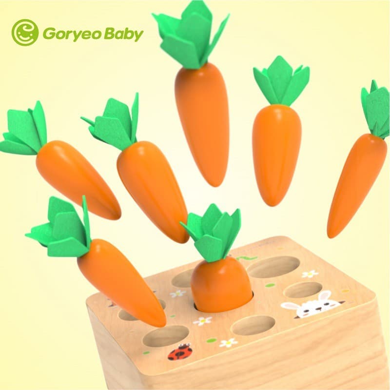 Goryeobaby simulação infantil puxando cenoura brinquedos inserir cenoura jogo jardim de infância brinquedos educativos s