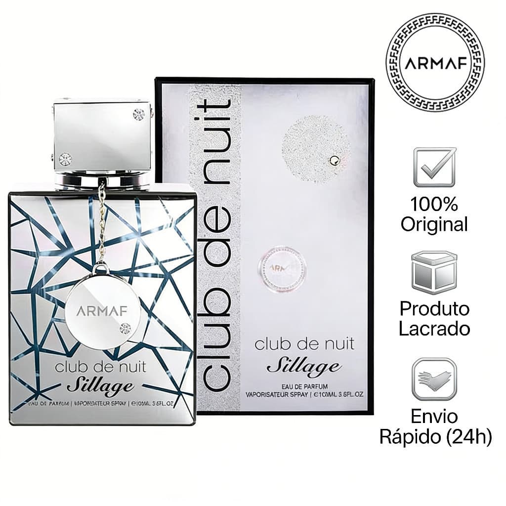 🤍Perfume Árabe Armaf Club de Nuit Sillage EDP 105ml Masculino Original Importado Cítrico Alta Fixação