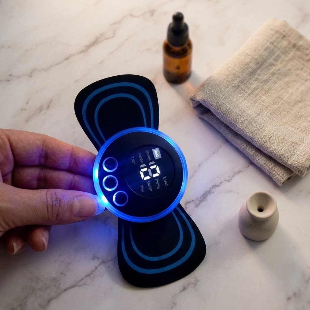 Estimulador Muscular EMS Mini Massageador Eletrico Portatil Cervical Alivio De Dores E Fadiga