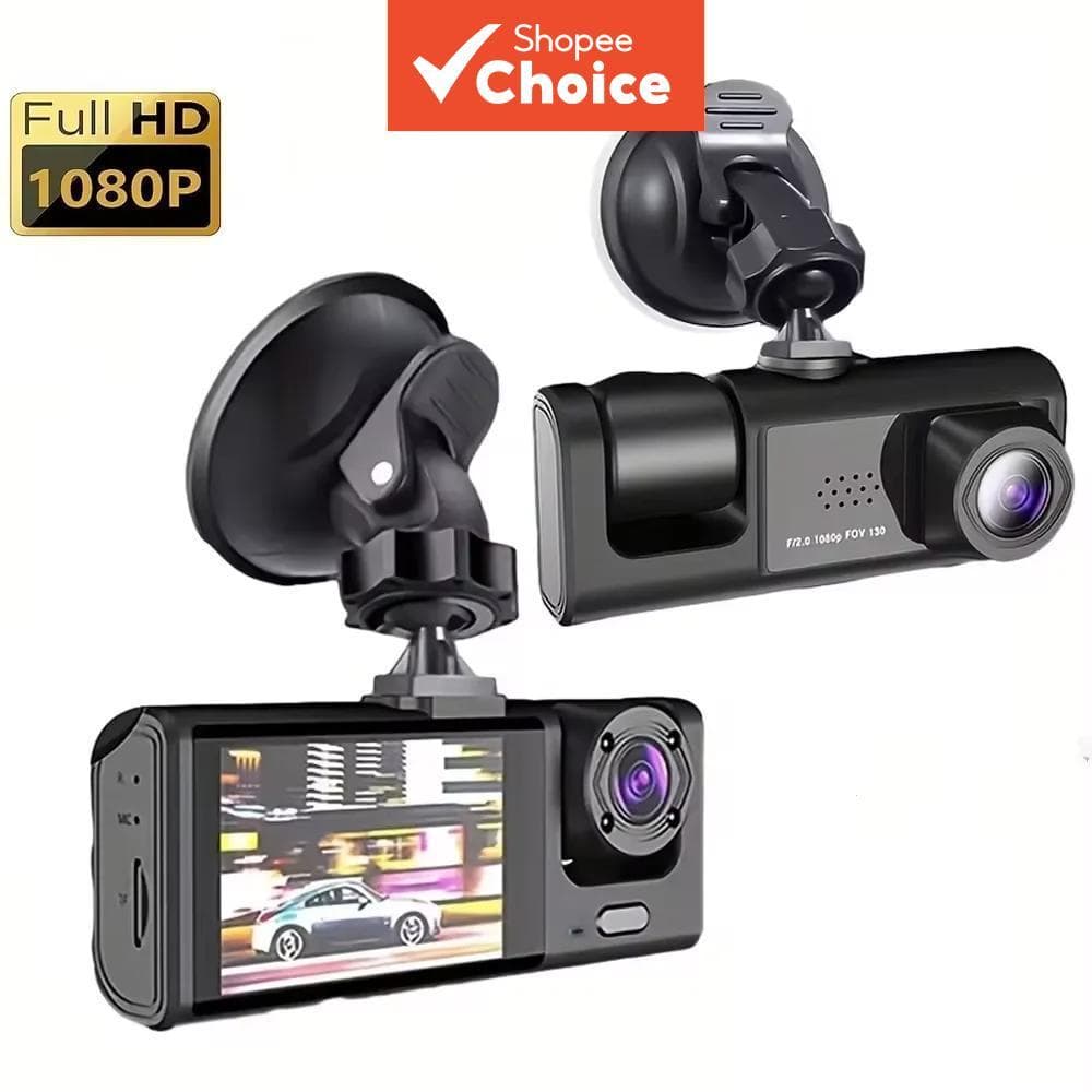 Gravador De Vídeo DVR Para Carro Dash Cam 1080P Com Câmeras De Visão Frontal E Traseira