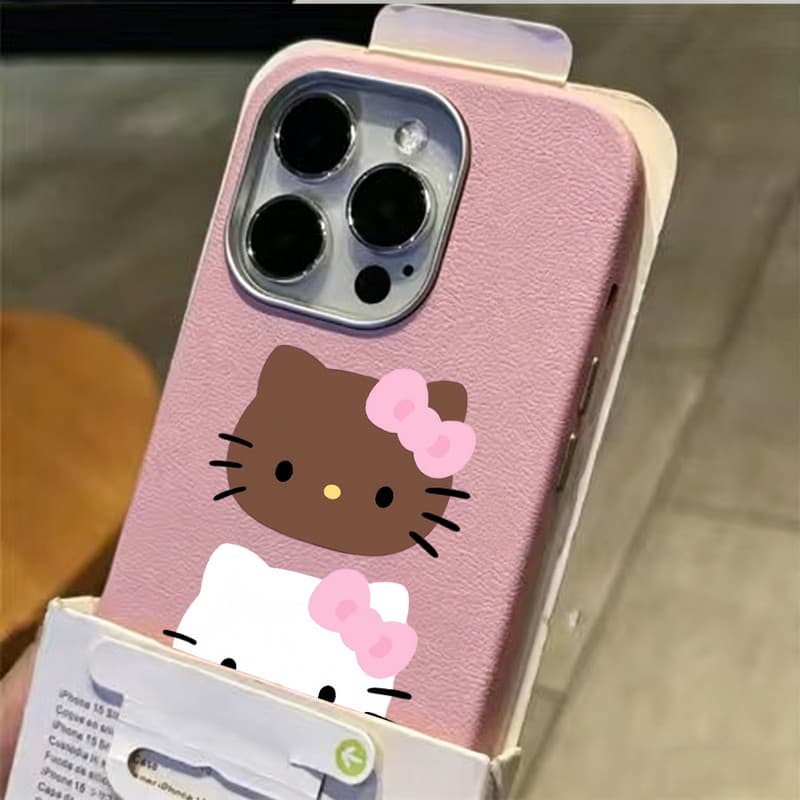 Não amarela Capinha para iPhone 15/16/17 Pro Max Capinha de celular fofa da Hello Kitty à prova de quedas