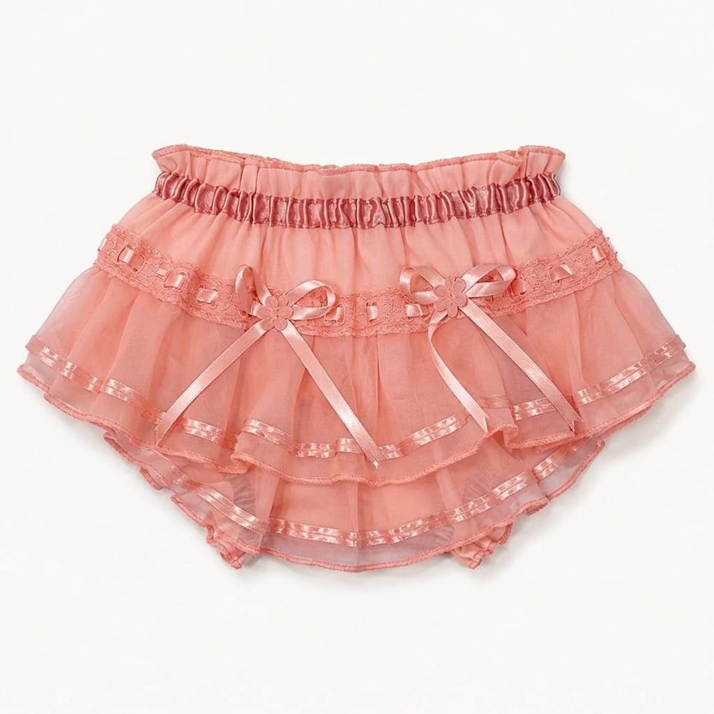Calcinha Infantil Tapa Fralda Bebê Menina Organza Babados Laço Florzinha