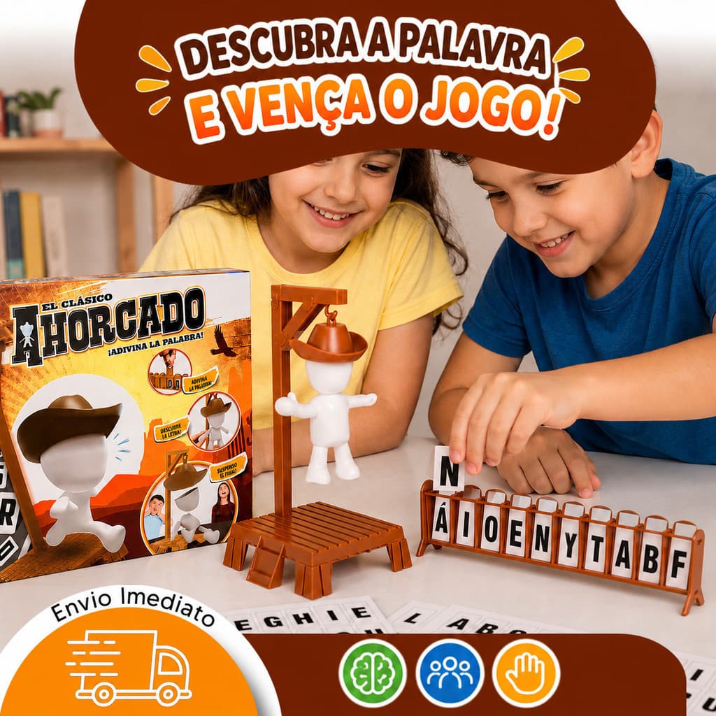 Jogo Educativo da Forca Infantil Letras Magnéticas Brinquedo Pedagógico