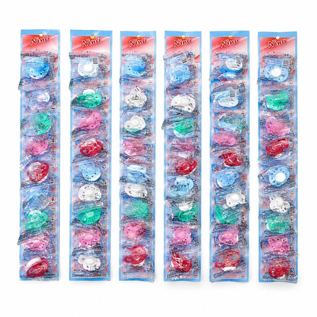 Kit Chupetas Silicone  Cartela Chupeta Nino Bico Redondo Silicone Ortodontica Bebês Colorida Barato
