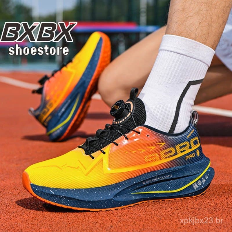 Novos Tênis de Corrida com Placa de Carbono, Tênis Esportivos Leves, Amortecedores e Respiráveis 33-44 FW4B