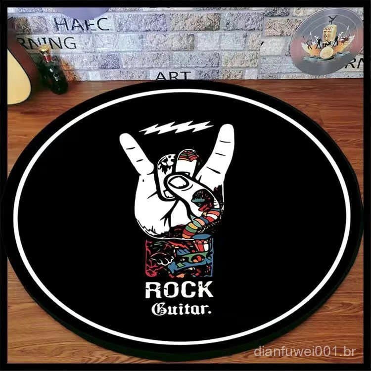 Tapete de rock 'n' roll, caixa de som para sala de ensaio, assento antiderrapante, guitarra Fender, bar, tapete para loj