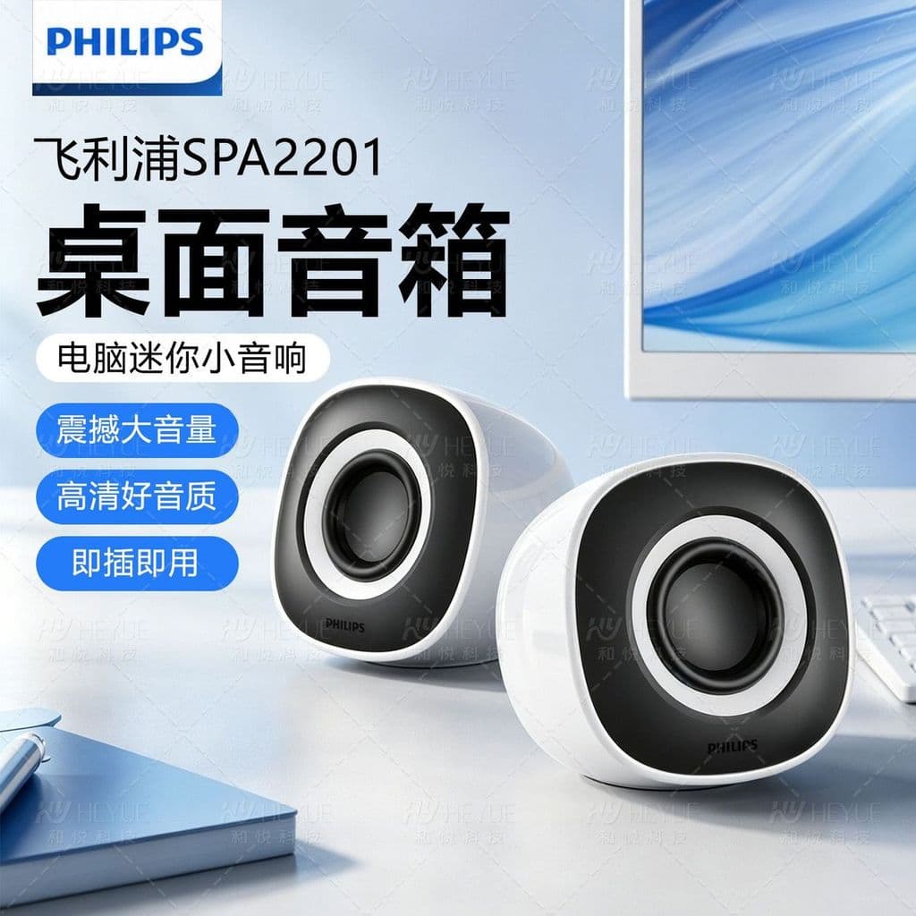 2026 Novo produto [Philips SPA2201 Alto-falante de computador USB One-Line Desktop Notebook Universal Desktop Pequeno es