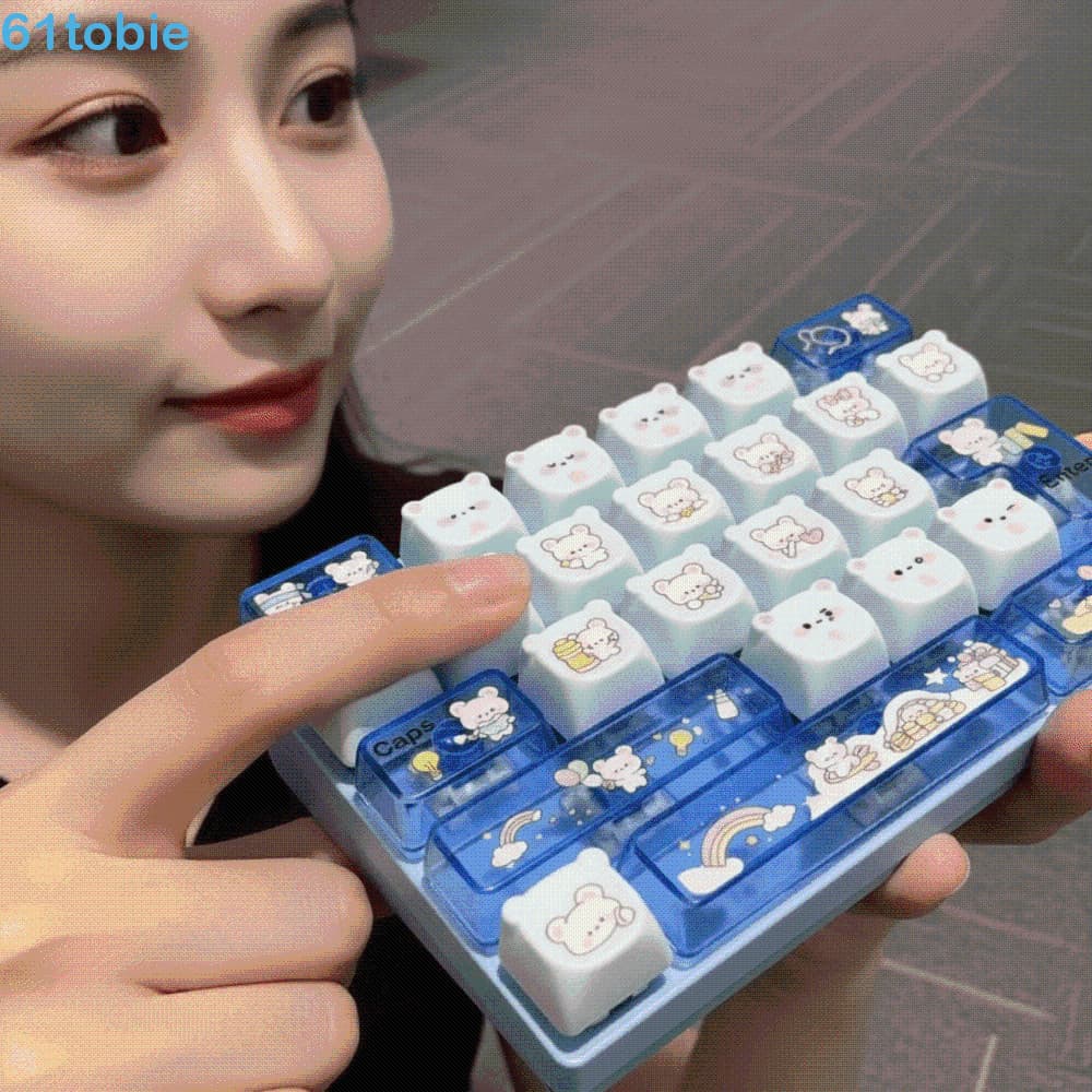 TOBIE Mini Teclado Mecânico , Brinquedo Suave Para Arco-Íris Clicky , 26 Teclas Mecânicas