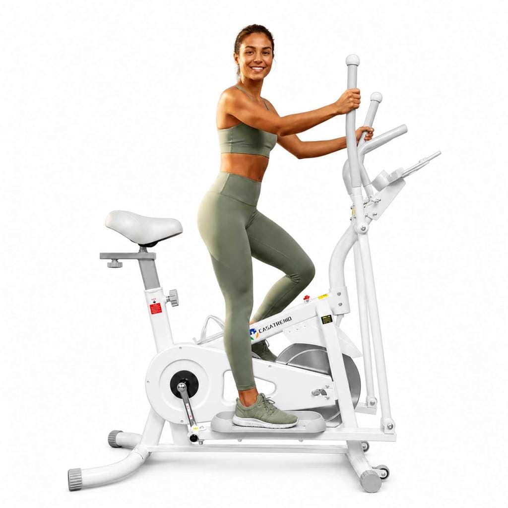Elíptico Bicicleta Ergométrica 2 em 1 Resistência por Feltro Silencioso Casa Fitness 120kg