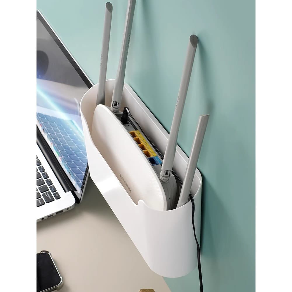 Prateleira de armazenamento de roteador, prateleira sem perfuração, suporte de parede, sem fio, wi-fi, luz, caixa de arm