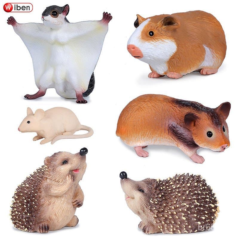 Modelo de animal selvagem de brinquedo, rato, esquilo voador, porquinho-da-índia, porquinho, brinquedo educativo infanti