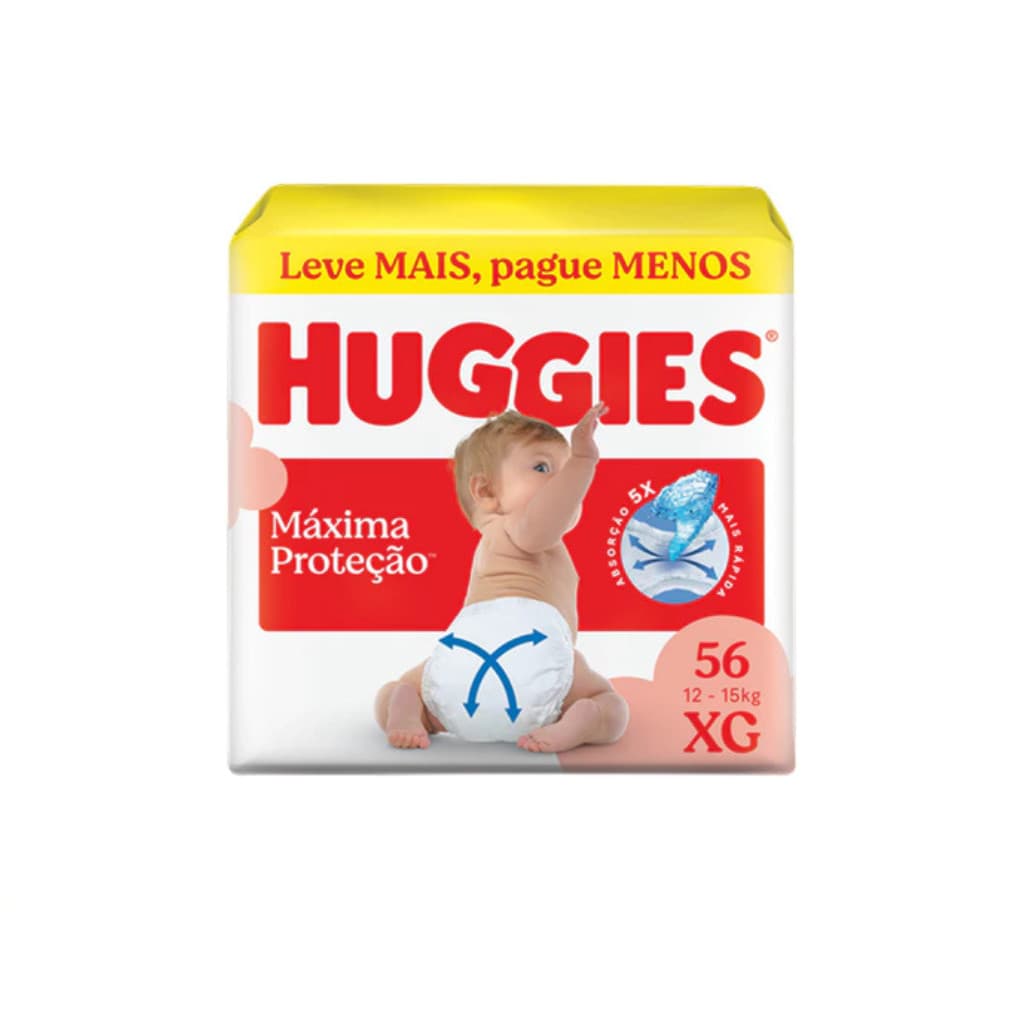 Fralda Infantil Huggies Maxima Proteção XG 56 unidades