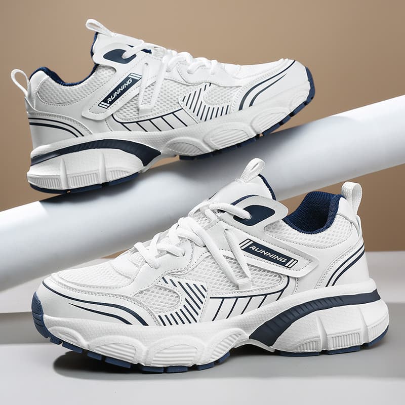 Tênis estilo "dad shoes" moderno, com malha respirável, tênis esportivo com amortecimento, tênis de corrida e tênis de v