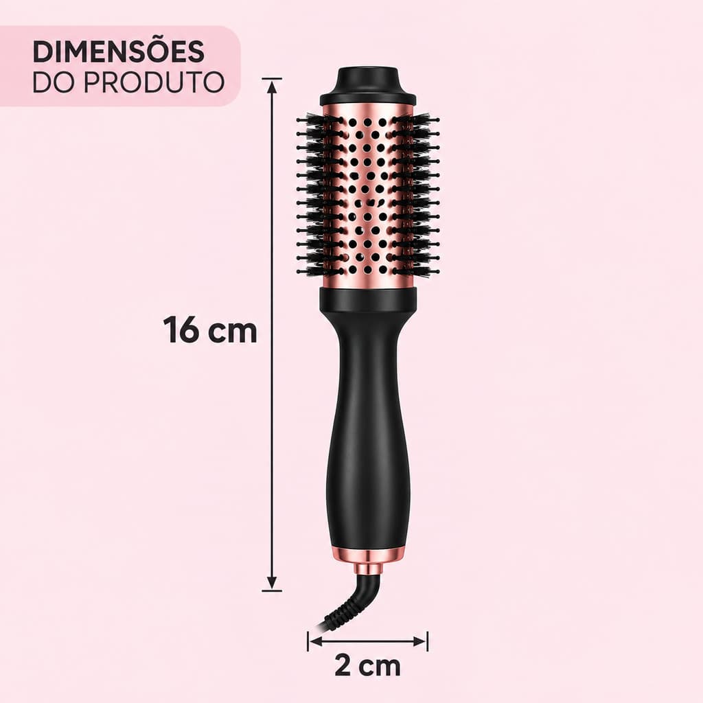 Escova Secadora Cabelo Profissional Bivolt 1300w Modeladora Facil Pratica Rapida