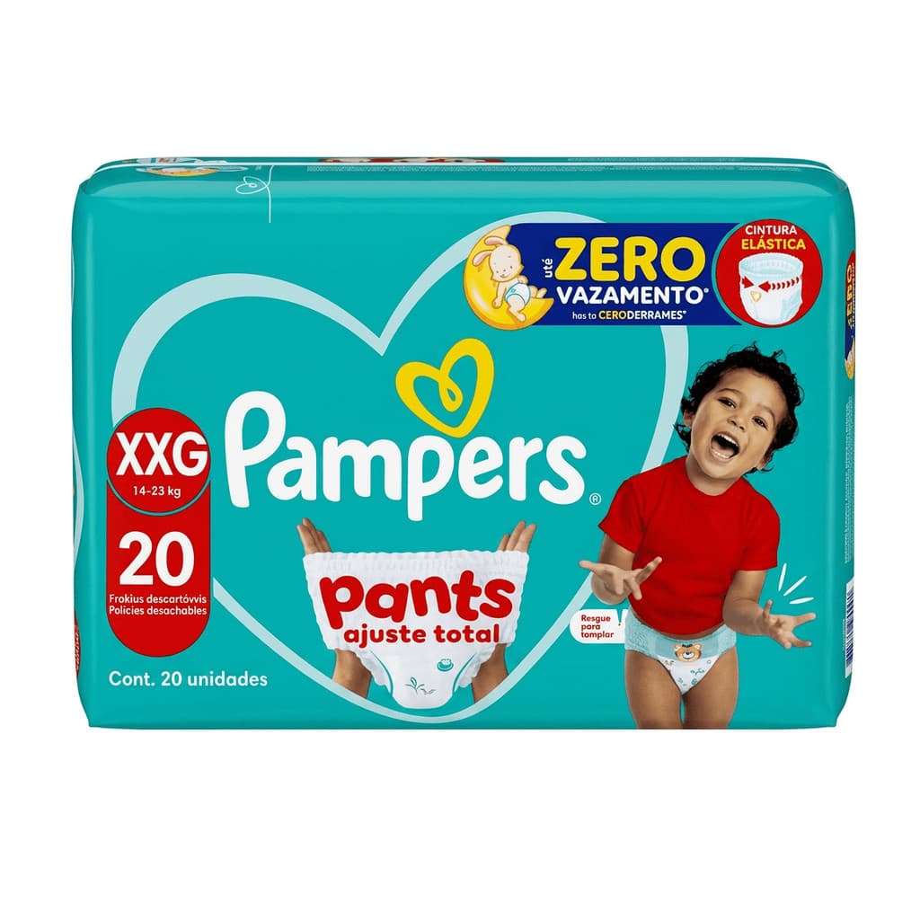 Fralda Pants Pampers Ajuste Total XXG 20 Unidades Fralda Pampers Pants Ajuste Total Tamanho XXG - 20 Uni
