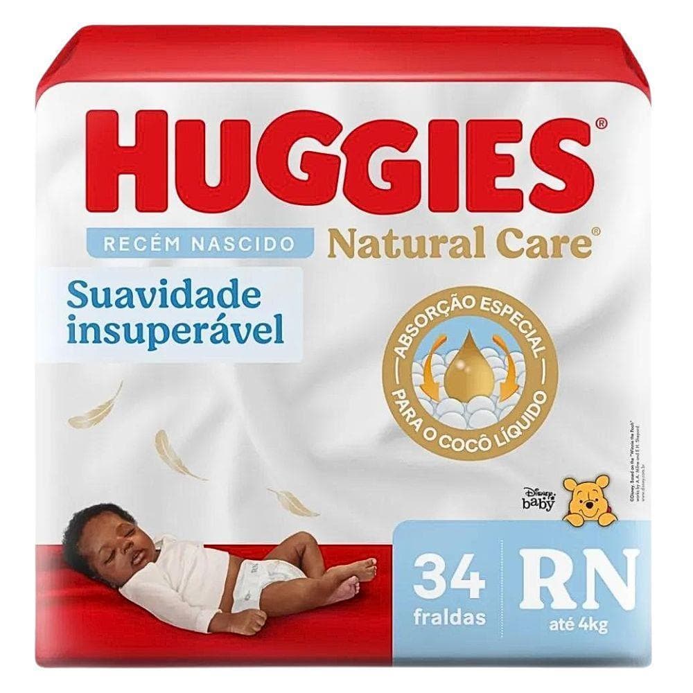 Huggies Fraldas Natural Care Rn Com 34 Unidades