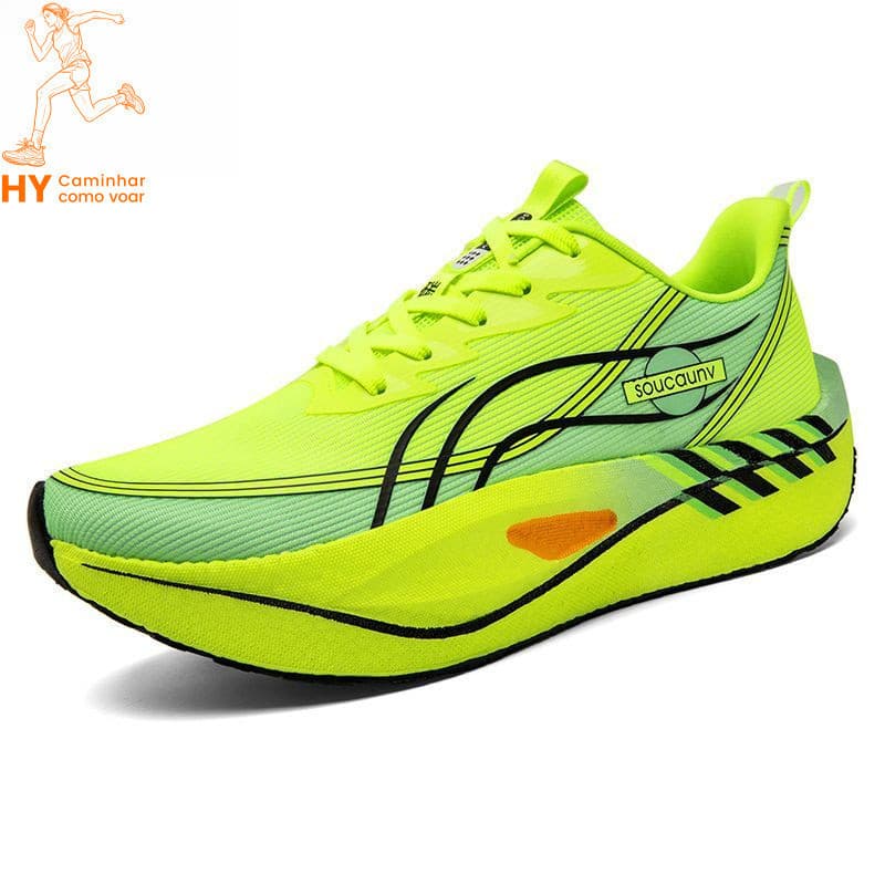 Tênis de corrida com placa de carbono, sola de popcorn, para maratonas de longa distância, tênis esportivos de corrida p