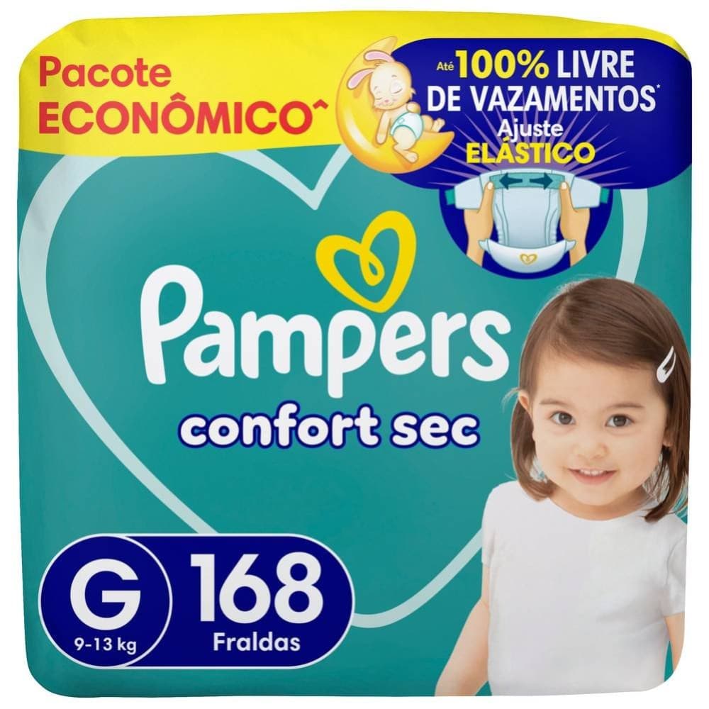 Fralda Pampers Confort Sec Ultra G 168 Unidades