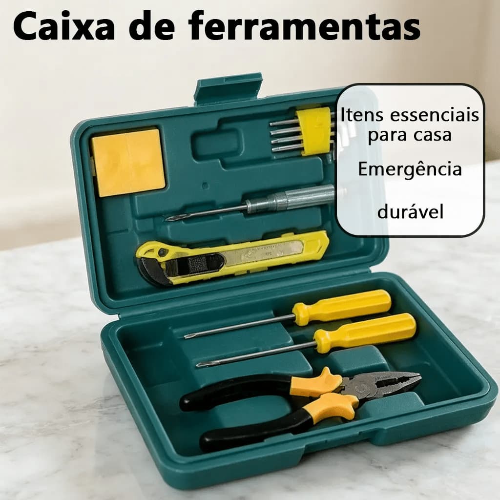 Kit 11 Caixa Maleta De Ferramentas Com Chaves E Fenda Alicate Martelo Ferramenta Precisão Celular Tablet Jogo