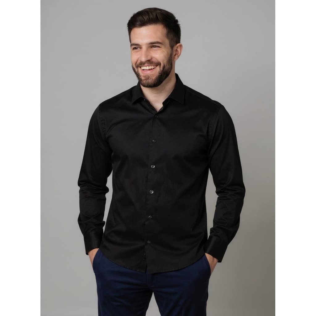 Camisa Masculina Manga Longa Tricoline Premium Slim Fit Social — Sempre Bella.