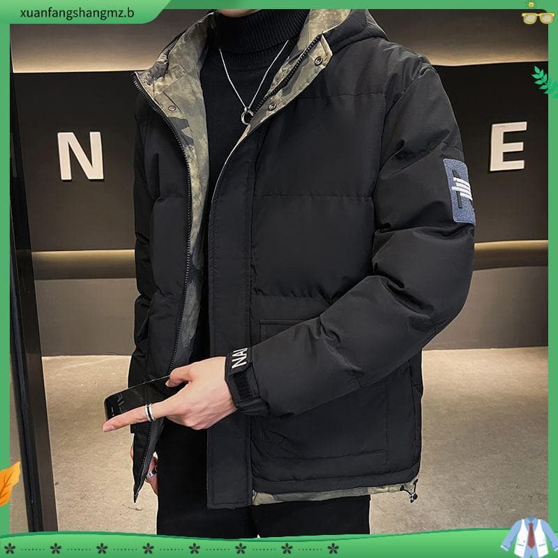 Jaqueta de inverno masculina engrossada quente novo estilo na moda vestido Casual blusão jaqueta na moda All-Match topo