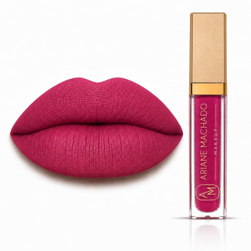 Batom Matte Paty Pink Vibrante Líquido Alta Pigmentação Longa Duração - Ariane Machado Makeup