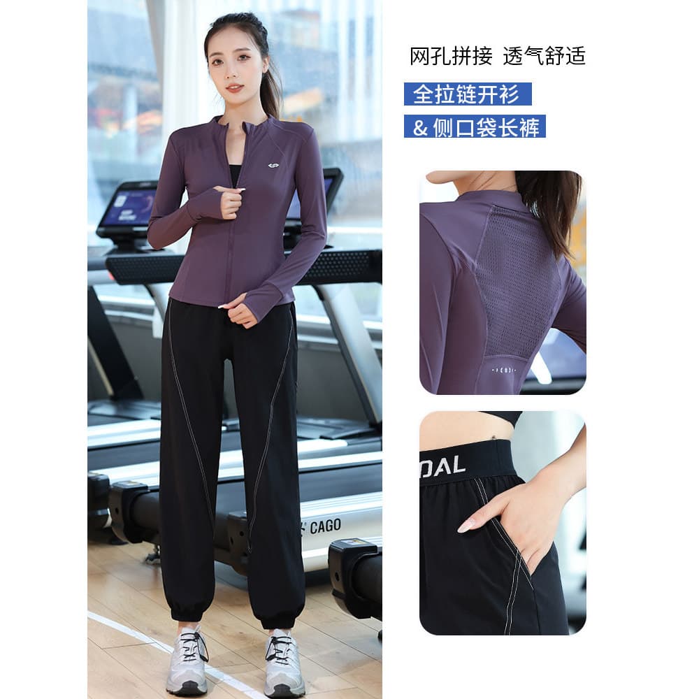 Casual Plus Size roupas de Fitness feminino primavera secagem rápida profissional manhã correndo roupas terno respirável
