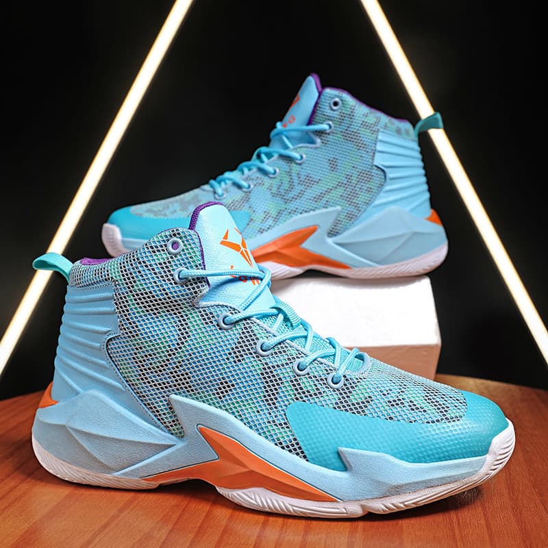 - Tamanho quebrado primavera tênis de basquete sapatos esportivos tênis de cano alto adolescente tênis de corrida