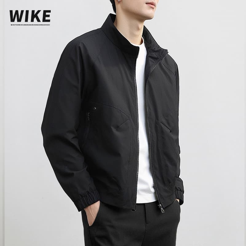 WIKE Original gola alta jaqueta masculina primavera outono novo estilo Casual solto jaqueta preta masculina roupas de ou