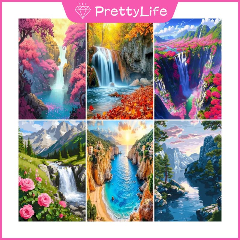 PL Cenário De Paisagem 5D DIY Pintura De Diamante/A Óleo Digital Ponto Cruz De Cristal Redondo Completo Mosaico Kit De B