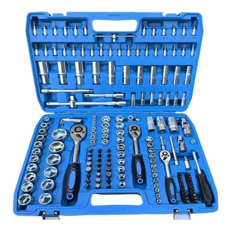 Conjunto de ferramentas de 172 peças, caixa de ferramentas de reparo de automóveis, conjunto completo de chave de catrac