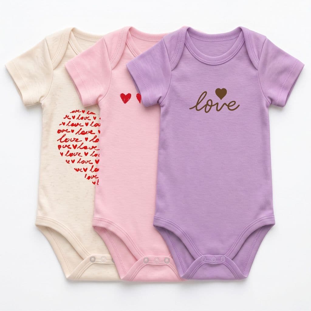 Kit 3 Bodys Bebê Infantil Estampa Love Corações Delicado Enxoval Mesversário ✨
