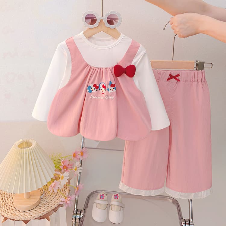 2026 primavera outono meninas terno novo estilo vestido de um ano de idade bebê menina gigante olhando roupas menina ter