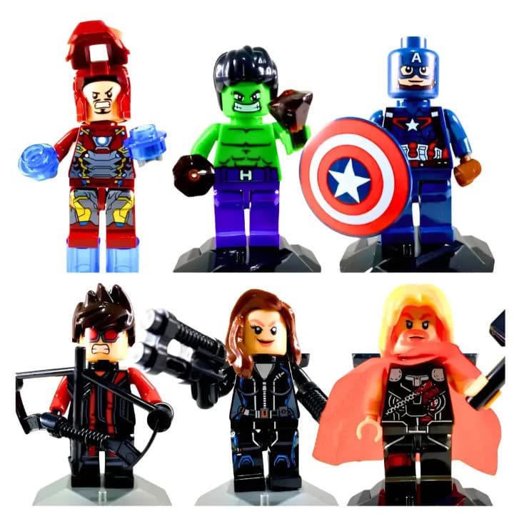 Boneco Bloco de Montar Super-Herói Estilo Lego Brinquedo Infantil 1 Unidade – Modelo Sortido
