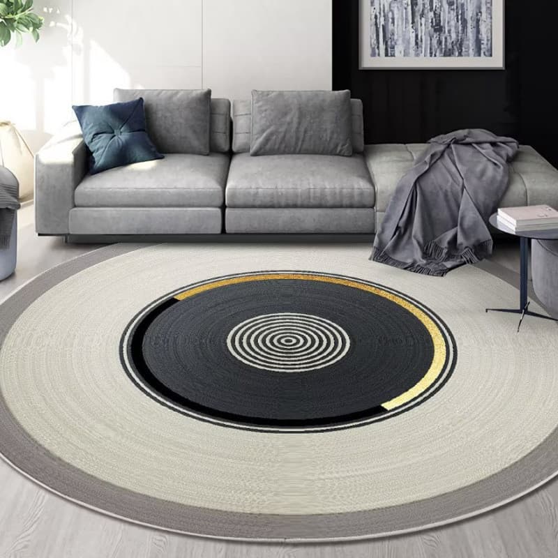 [Novo produto] tapete redondo de luxo leve tapete de tambor redondo antiderrapante tapete doméstico sala de estar sofá m