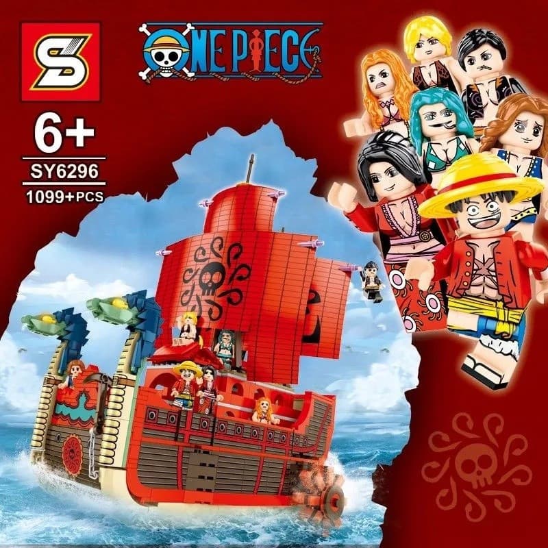 1099 Peças de Blocos de Montar Lego Série One Piece Wanli Sunshine No. Nove Grandes Cobras Brinquedo de Montar para Cria