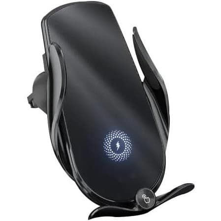 Carregador Sem Fio Preto M3 , Sensor Automático , Ventilação De Ar Para Carro , Suporte Telefone , 15W , Carregamento Rá
