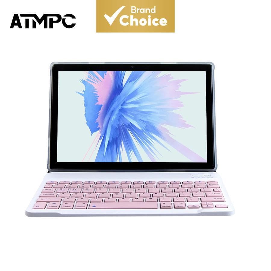 Tablet ATMPC de 10 polegadas para crianças, Android, 12 GB (3 GB + 9 GB expansíveis) RAM + 64 GB ROM, acompanha