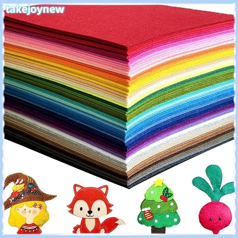 [takejoynewBR] 20 Unidades De Folhas De Tecido De Feltro Macio 1 Mm Thi 20 Cores DIY Patchwork Costura Artesanato Tbr